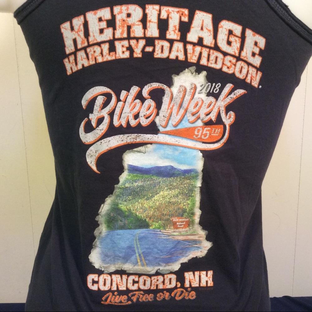 Vintage 2018 Bike Week Harley-Davidson Concord, NH Womens tank top size small